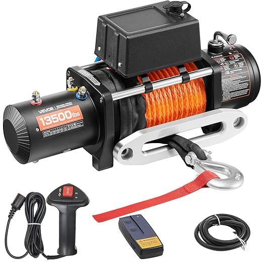 VEVOR Treuil Électrique 12 V CC Capacité de Charge 6100 kg