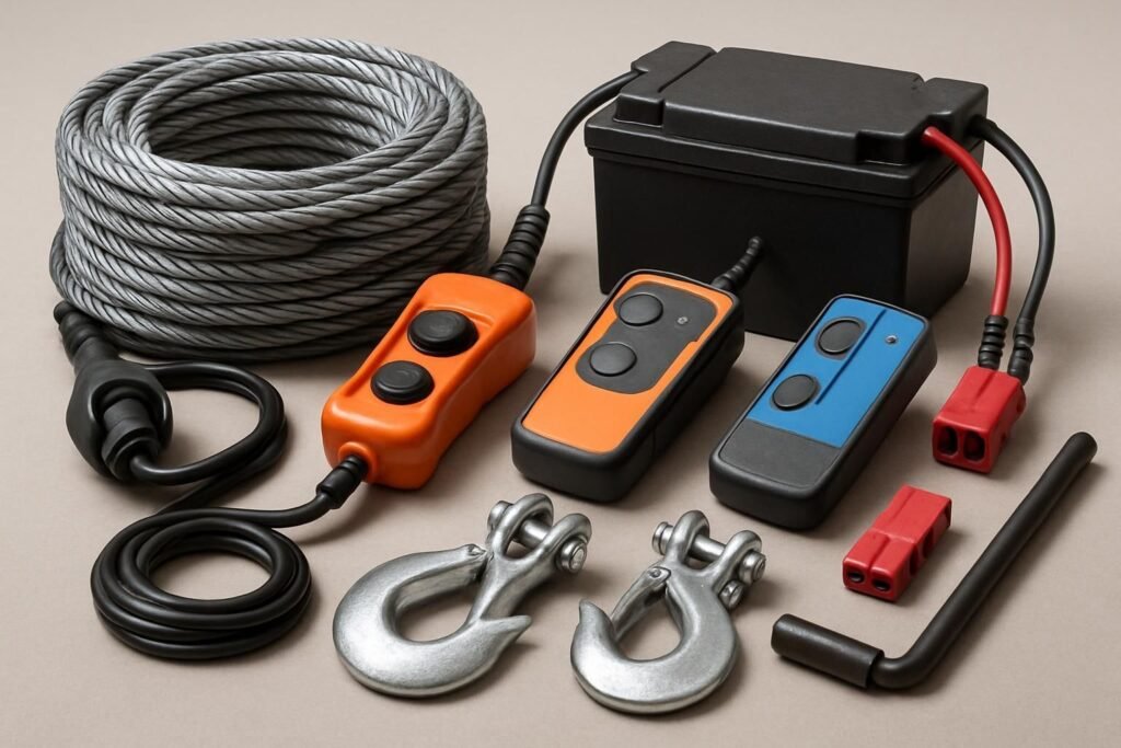 Découvrez notre sélection d'accessoires indispensables pour treuils électriques, conçus pour optimiser leur performance et garantir une utilisation sécurisée.