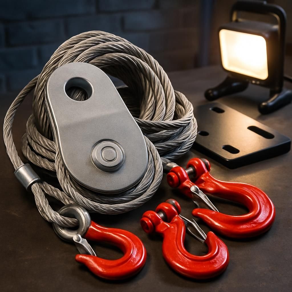 Découvrez notre sélection d'accessoires indispensables pour treuils électriques, conçus pour optimiser leur performance et assurer une utilisation en toute sécurité.