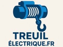 Logo moderne du site Treuilelectrique.fr représentant un treuil électrique stylisé avec crochet, dédié aux guides et comparatifs de treuils électriques.
