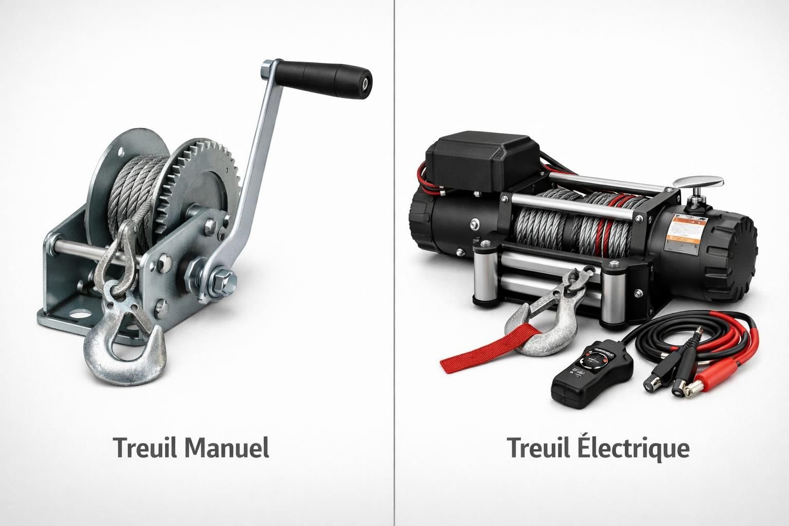 découvrez les différences entre treuil électrique et treuil manuel, leurs avantages et inconvénients pour choisir l'outil adapté à vos besoins de levage et de traction.