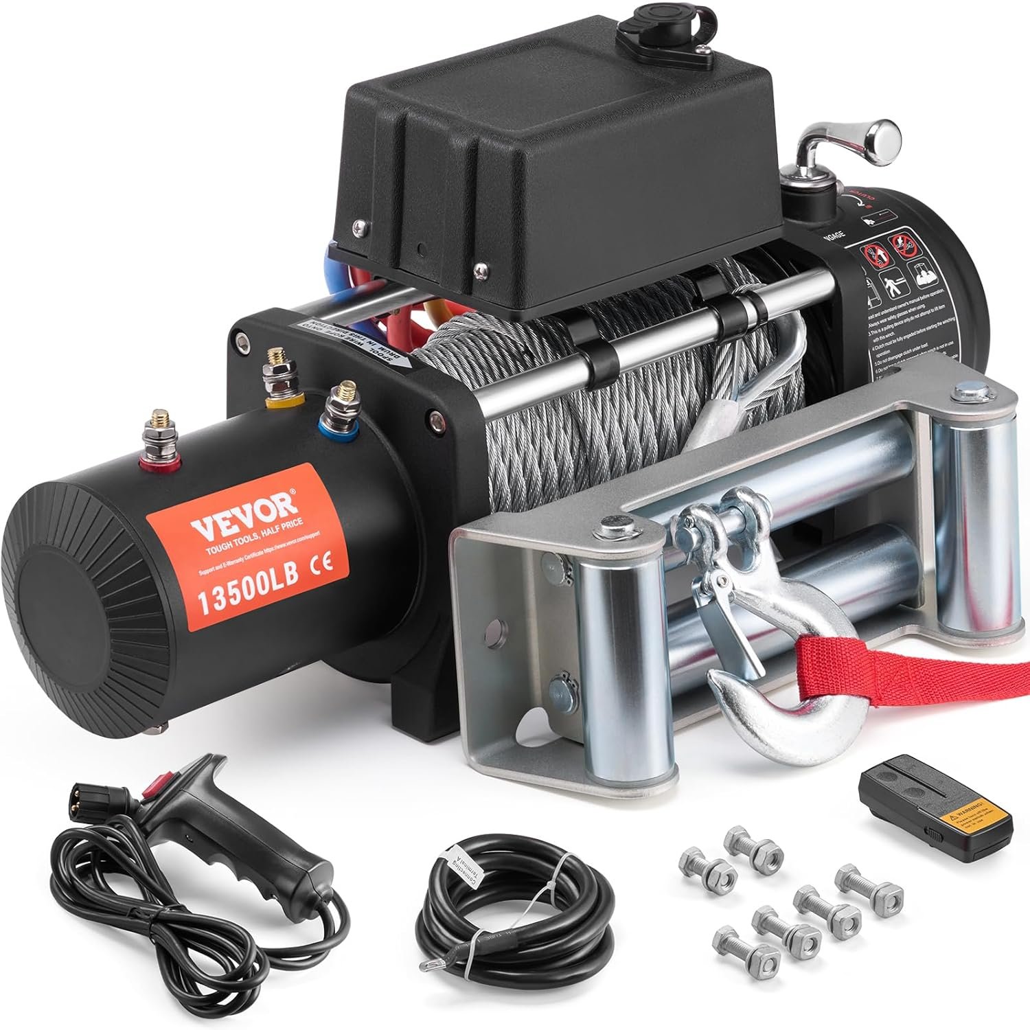 VEVOR Treuil Électrique 12 V CC Capacité de Charge 6123 kg/13500 lb
