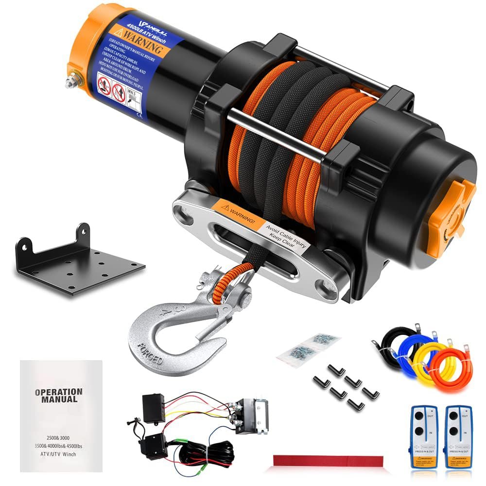 Treuil Anbull 4500 lbs 12V corde synthétique orange
