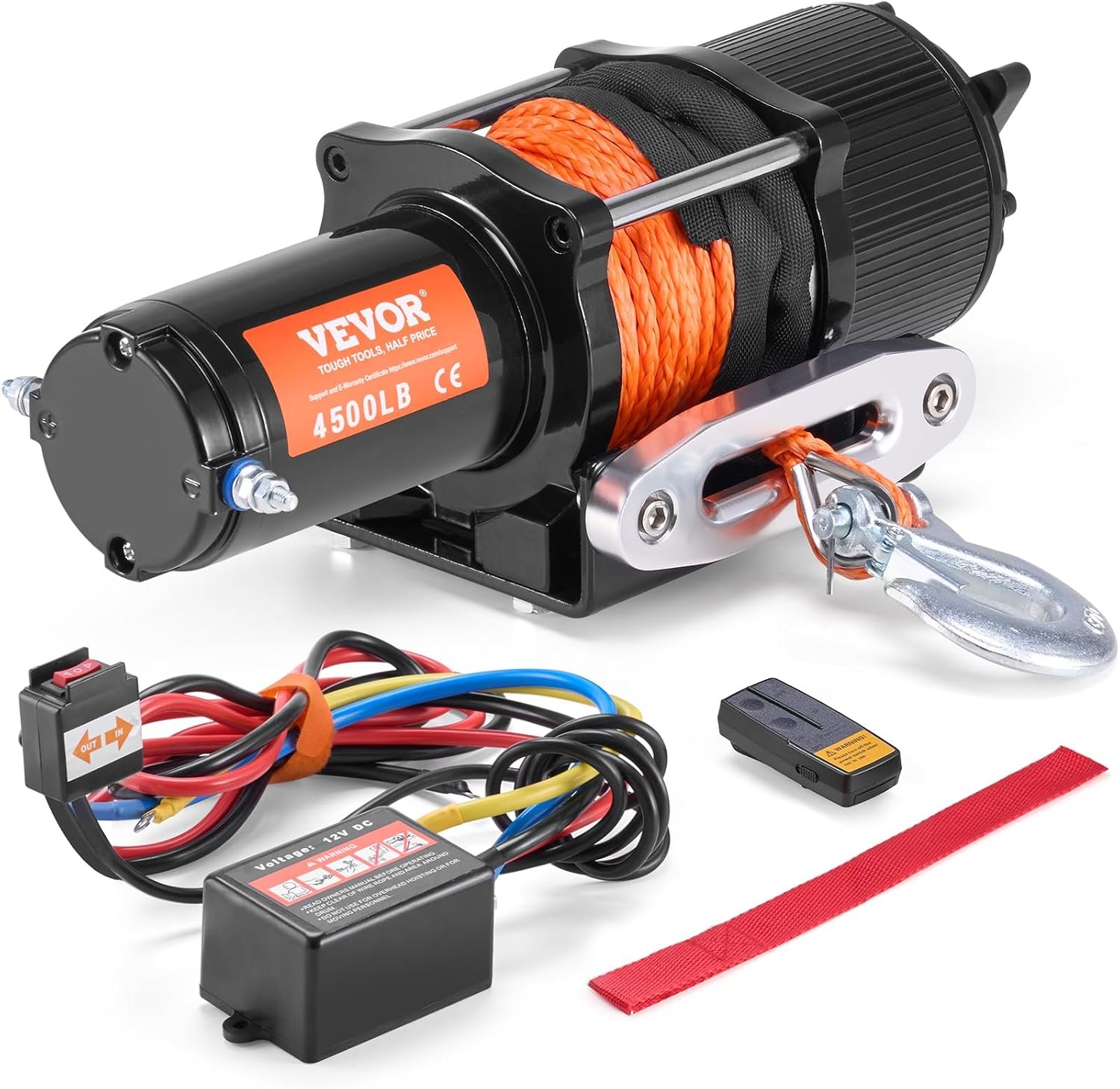 Treuil Vevor 4500 lbs 12V VTT UTV corde synthétique