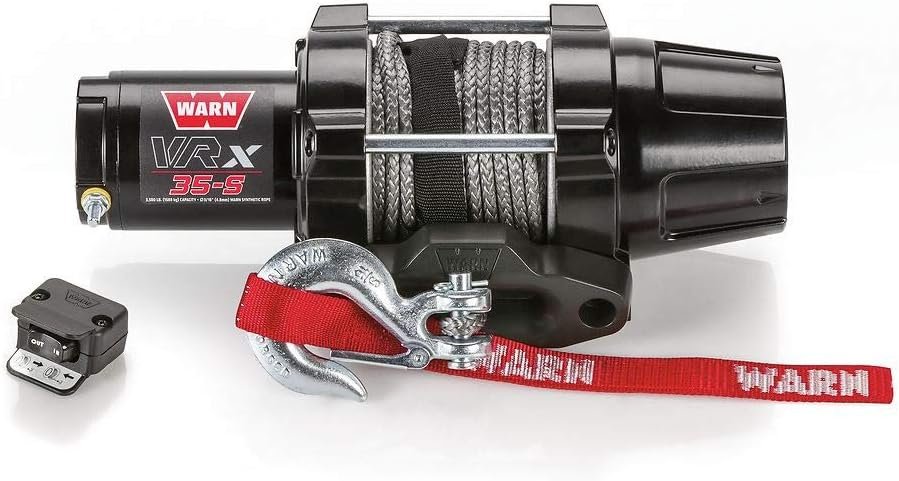 Treuil Warn VRX 35-S pour quad avec corde synthétique et sangle rouge Warn